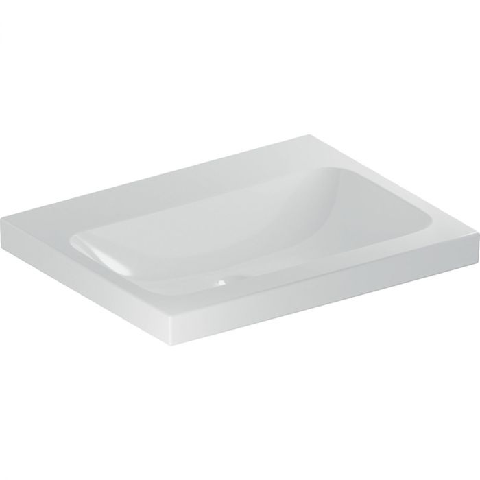 Umywalka ceramiczna GEBERIT iCon Light możliwość osadzenia w blacie ścienna bez otworu bez przelewu 600 x 480 x 160 mm biała | 501834007