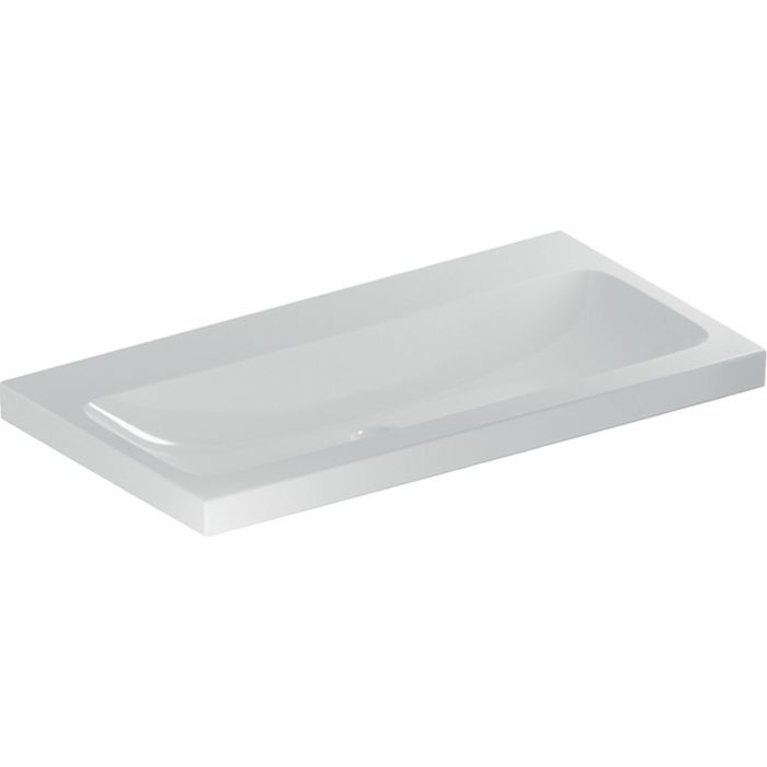 Umywalka ceramiczna GEBERIT iCon Light możliwość osadzenia w blacie ścienna bez otworu bez przelewu 900 x 480 x 160 mm biała  | 501836007
