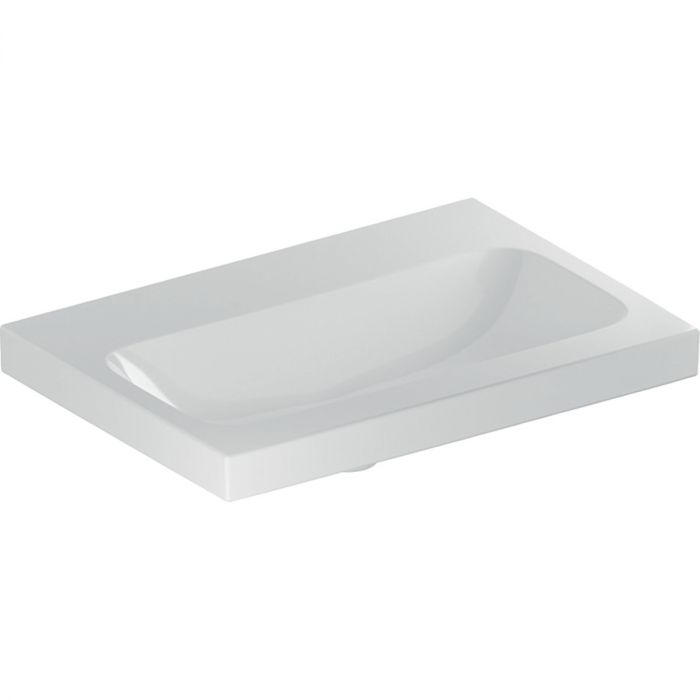 Umywalka ceramiczna GEBERIT iCon Light możliwość osadzenia w blacie krótka bez otworu bez przelewu 600 x 420 x 170 mm biała | 501841007
