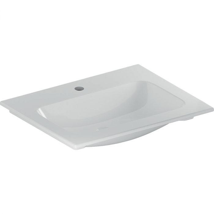 Umywalka ceramiczna GEBERIT iCon meblowa z otworem bez przelewu z cienkim rantem 600 x 480 x 130 mm biała | 501843001