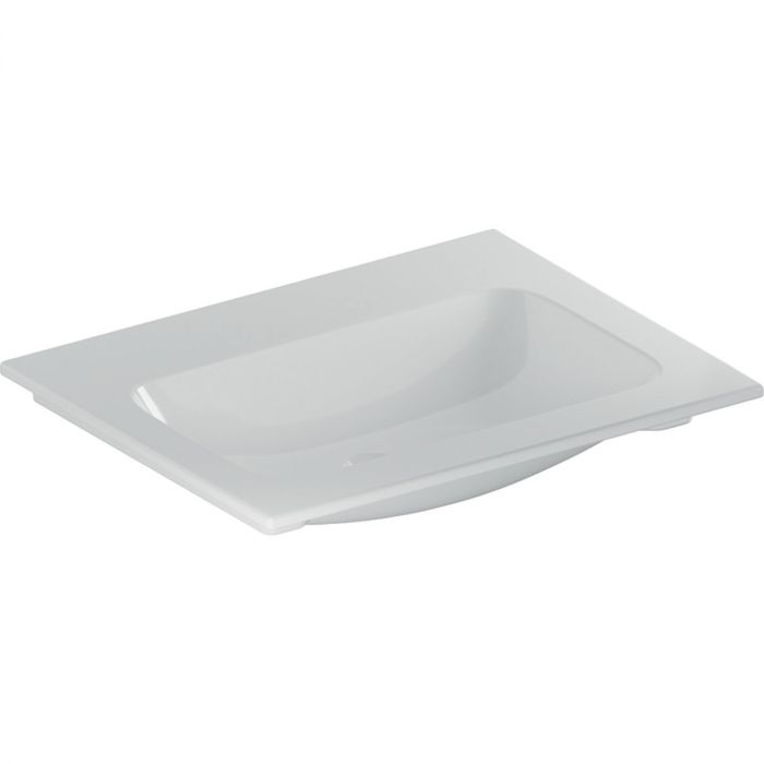 Umywalka ceramiczna GEBERIT iCon meblowa bez otworu bez przelewu z cienkim rantem 600 x 480 x 130 mm biała | 501843003