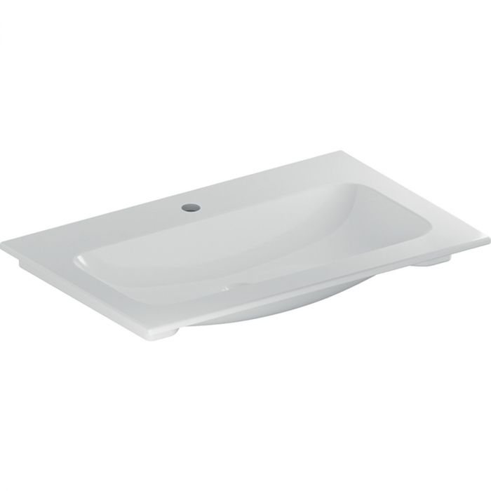 Umywalka ceramiczna GEBERIT iCon meblowa z otworem bez przelewu z cienkim rantem 750 x 480 x 130 mm biała | 501844001
