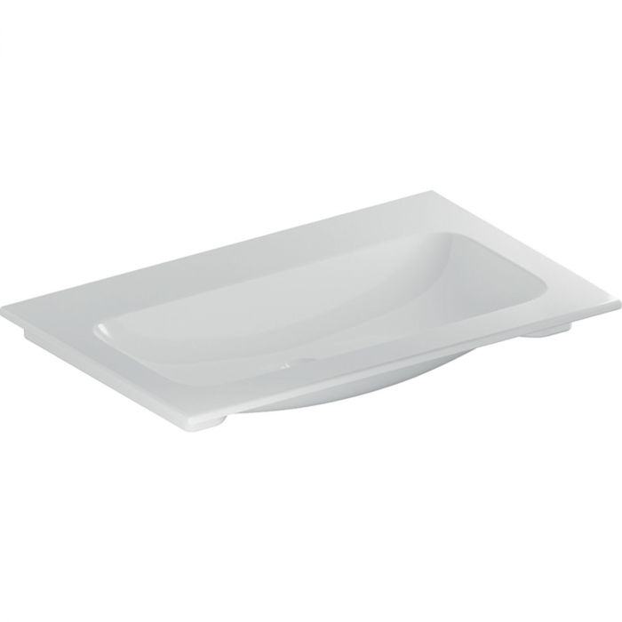 Umywalka ceramiczna GEBERIT iCon meblowa bez otworu bez przelewu z cienkim rantem 750 x 480 x 130 mm biała | 501844003