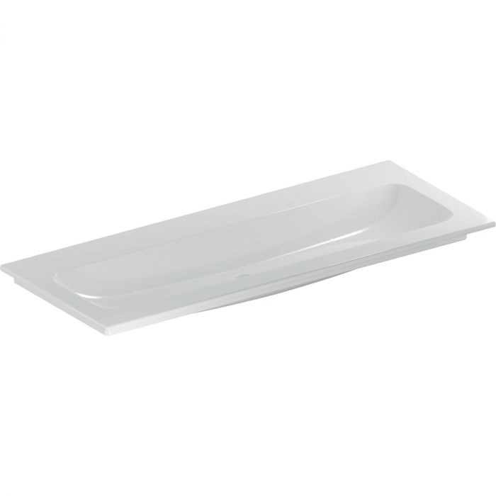 Umywalka ceramiczna GEBERIT iCon meblowa bez otworu bez przelewu z cienkim rantem 1200 x 480 x 130 mm biała | 501846003