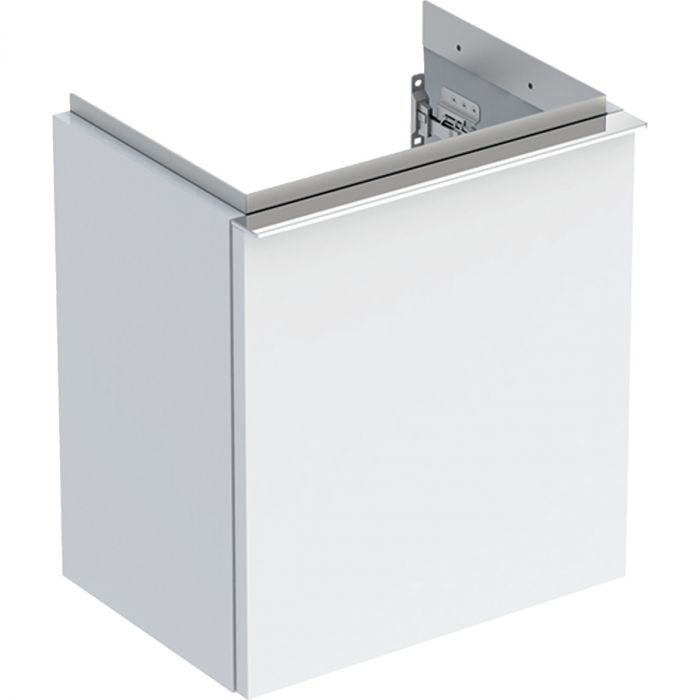 Szafka pod umywalkę kompaktową wisząca dolna 370 x 279 x 415 mm biała lakierowany wysoki połysk z jednymi drzwiami GEBERIT iCon | 502300012