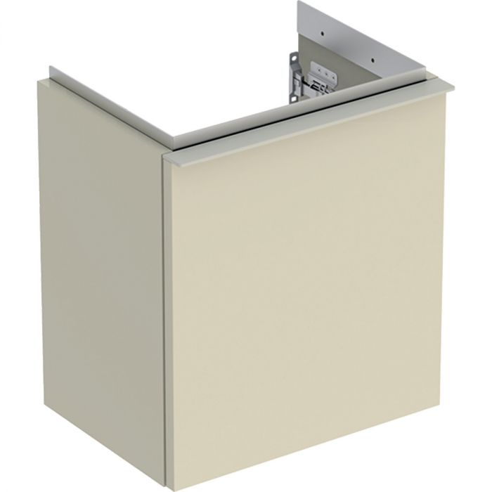 Szafka pod umywalkę kompaktową wisząca dolna 370 x 279 x 415 mm szary piaskowy lakierowany wysoki połysk z jednymi drzwiami GEBERIT iCon | 502300JL1