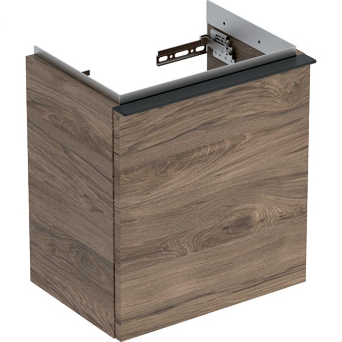 Szafka pod umywalkę kompaktową wisząca dolna 370 x 279 x 415 mm orzech hickory z jednymi drzwiami GEBERIT iCon | 502300JR1