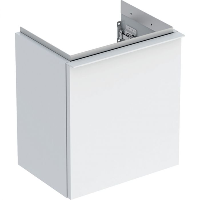 Szafka pod umywalkę kompaktową wisząca dolna 370 x 279 x 415 mm biała lakierowany wysoki połysk z jednymi drzwiami GEBERIT iCon | 502301011