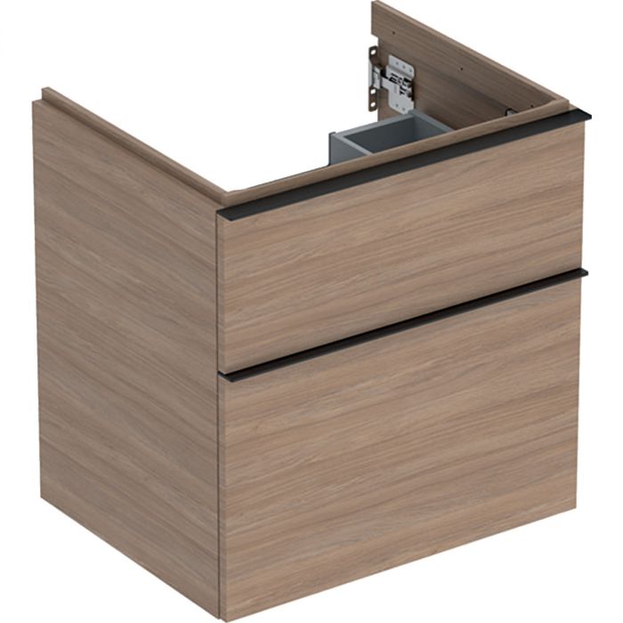 Szafka pod umywalkę dolna wisząca 592 x 476 x 615 mm dąb  z dwoma szufladami GEBERIT iCon | 502303JH1