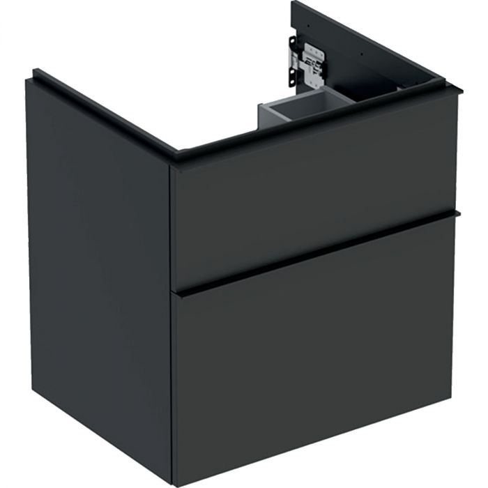 Szafka pod umywalkę dolna wisząca 592 x 476 x 615 mm lava lakierowany mat z dwoma szufladami GEBERIT iCon | 502303JK1