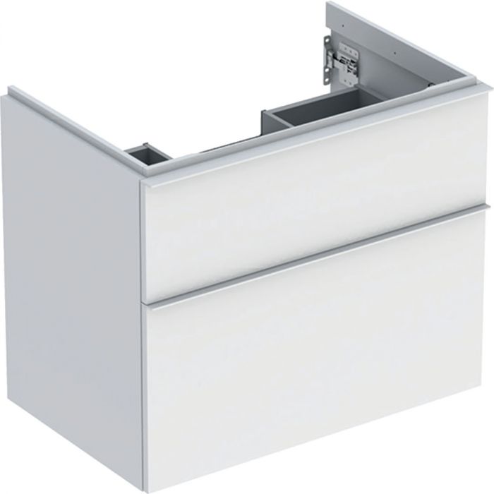Szafka pod umywalkę dolna wisząca 740 x 476 x 615 mm biała lakierowany mat z dwoma szufladami GEBERIT iCon | 502304013