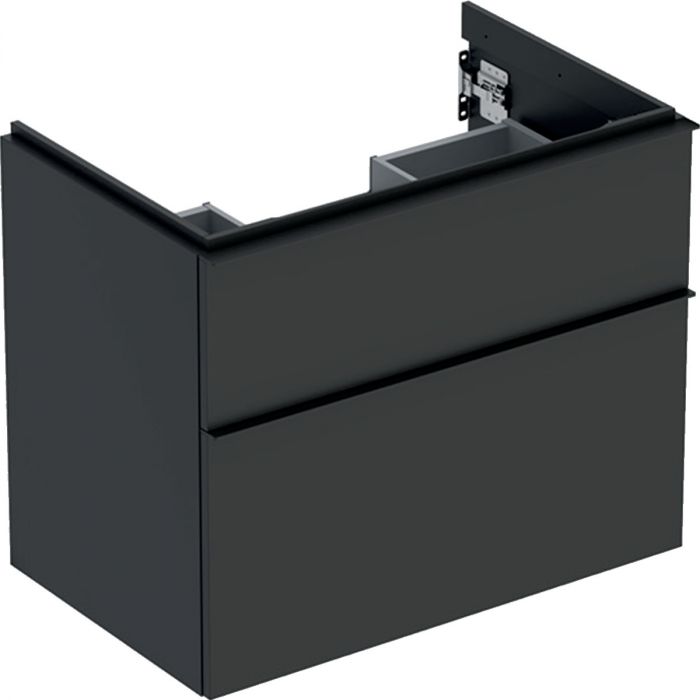 Szafka pod umywalkę dolna wisząca 740 x 476 x 615 mm lava lakierowany mat z dwoma szufladami GEBERIT iCon | 502304JK1