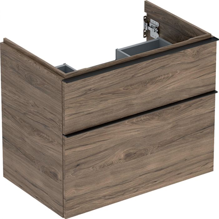 Szafka pod umywalkę dolna wisząca 740 x 476 x 615 mm orzech hickory z dwoma szufladami GEBERIT iCon | 502304JR1