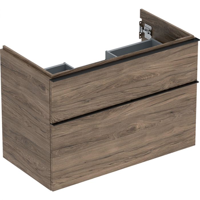 Szafka pod umywalkę dolna wisząca 888 x 476 x 615 mm orzech hickory z dwoma szufladami GEBERIT iCon | 502305JR1