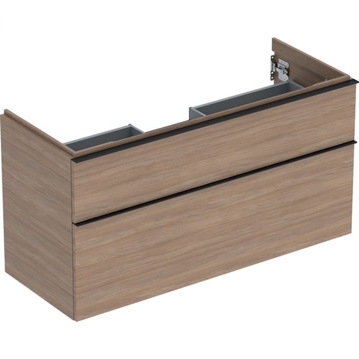 Szafka pod umywalkę dolna wisząca 1184 x 476 x 615 mm dąb  z dwoma szufladami GEBERIT iCon | 502306JH1