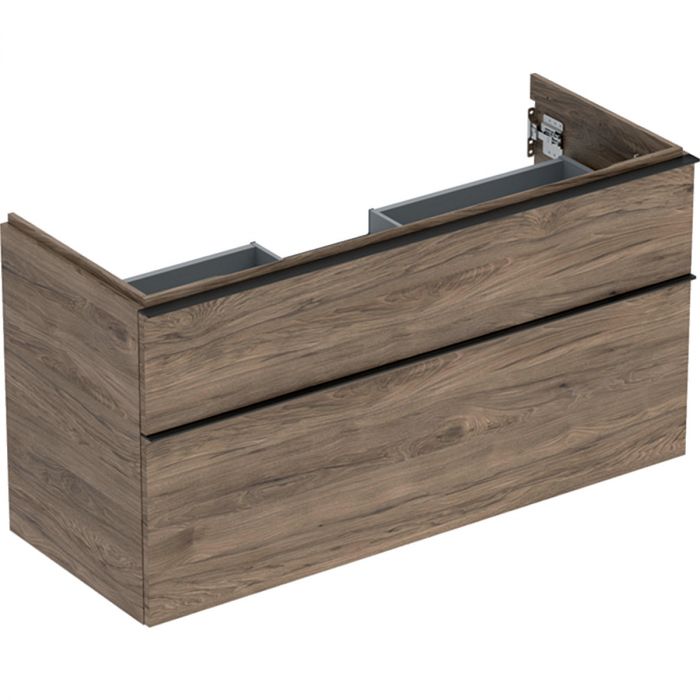 Szafka pod umywalkę dolna wisząca 1184 x 476 x 615 mm orzech hickory z dwoma szufladami GEBERIT iCon | 502306JR1