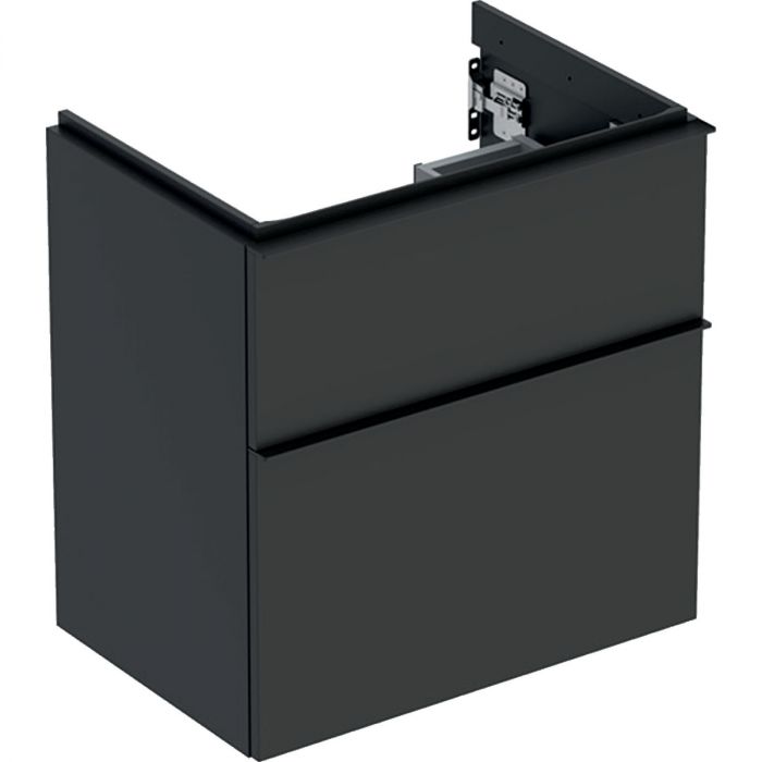 Szafka pod umywalkę wisząca dolna krótka 592 x 416 x 615 mm lava lakierowany mat z dwoma szufladami GEBERIT iCon | 502307JK1