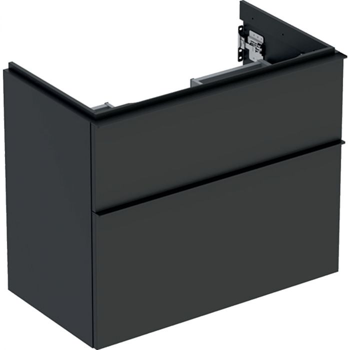 Szafka pod umywalkę wisząca dolna krótka 740 x 416 x 615 mm lava lakierowany mat z dwoma szufladami GEBERIT iCon | 502308JK1