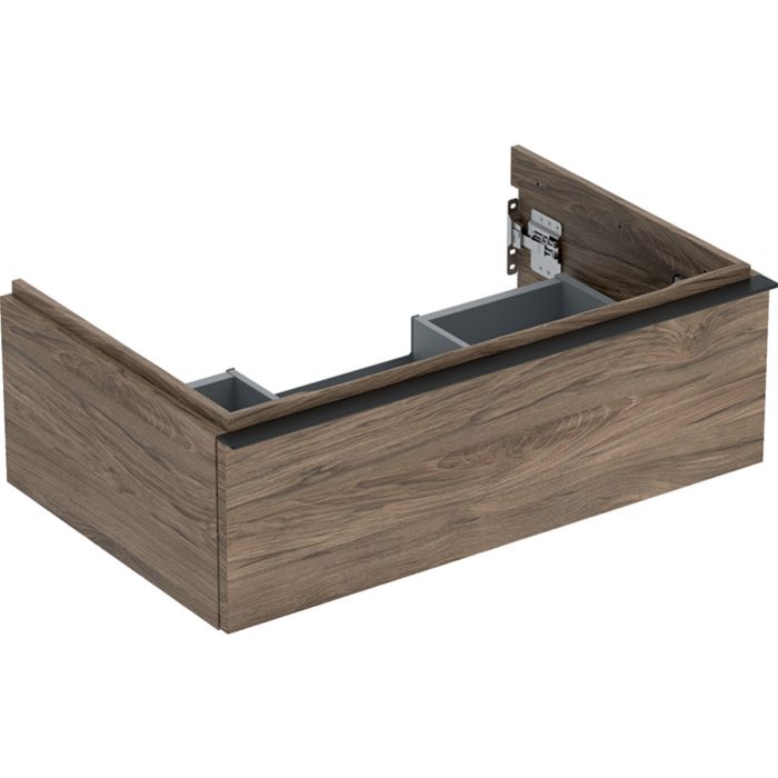 Szafka pod umywalkę wisząca dolna 740 x 476 x 247 mm orzech hickory z jedną szufladą GEBERIT iCon | 502311JR1