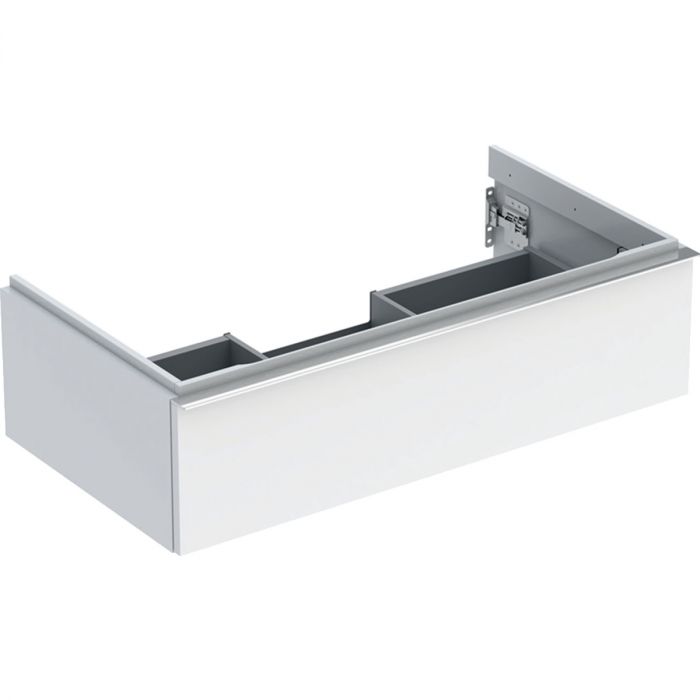 Szafka pod umywalkę wisząca dolna 888 x 476 x 247 mm biała lakierowany wysoki połysk z jedną szufladą GEBERIT iCon | 502312012