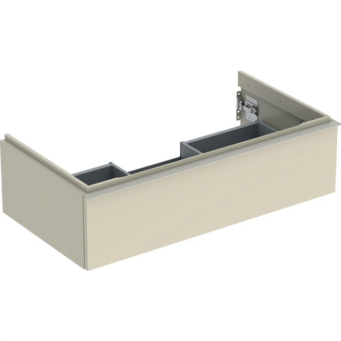 Szafka pod umywalkę wisząca dolna 888 x 476 x 247 mm szary piaskowy lakierowany wysoki połysk z jedną szufladą GEBERIT iCon | 502312JL1