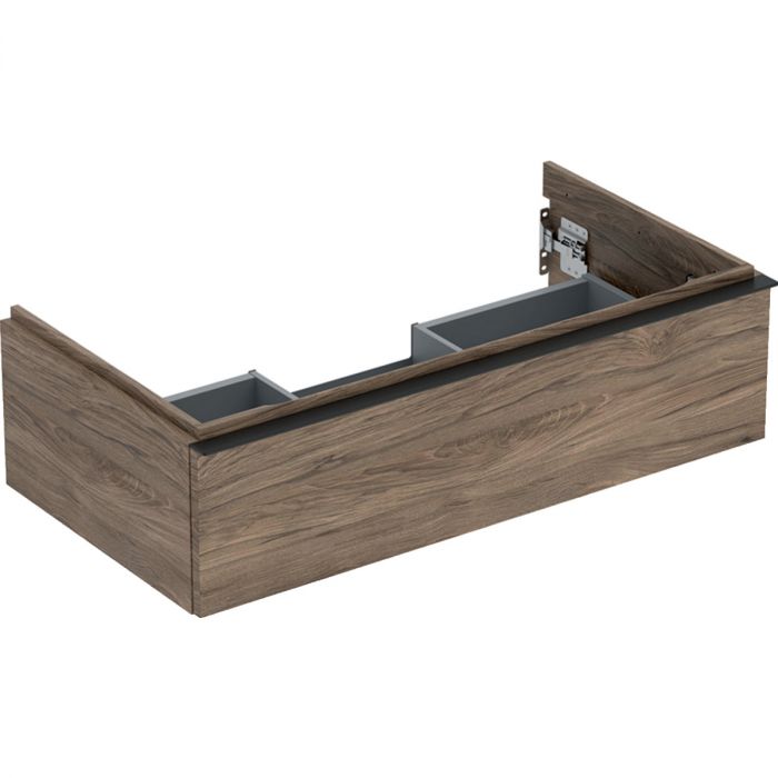 Szafka pod umywalkę wisząca dolna 888 x 476 x 247 mm orzech hickory z jedną szufladą GEBERIT iCon | 502312JR1