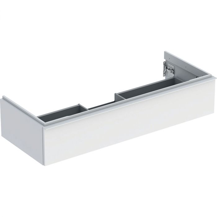 Szafka pod umywalkę wisząca dolna 1184 x 476 x 247 mm biała lakierowany mat z jedną szufladą GEBERIT iCon | 502313013