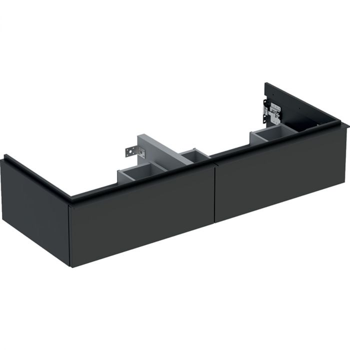 Szafka pod umywalkę podwójną wisząca dolna 1184 x 476 x 247 mm lava lakierowany mat z dwoma szufladami GEBERIT iCon | 502314JK1