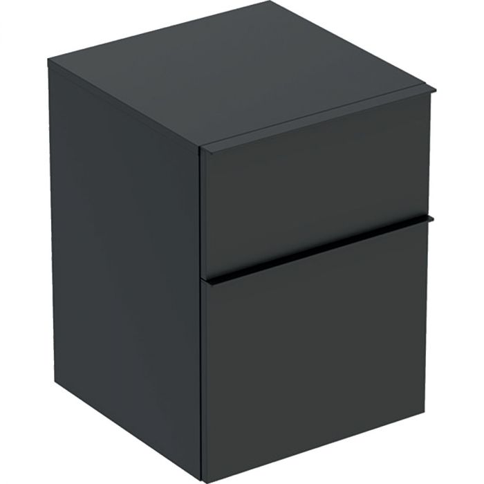 Szafka wisząca boczna 450 x 476 x 600 mm lava lakierowany mat z dwoma szufladami GEBERIT iCon | 502315JK1