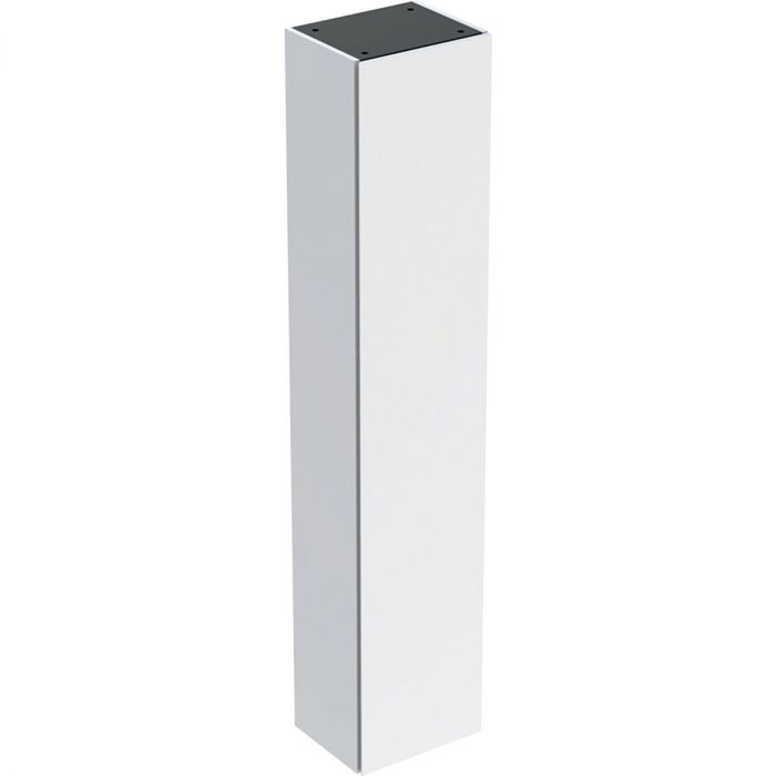 Szafka wisząca wysoka 360 x 291 x 1800 mm biała lakierowany wysoki połysk z drzwiami, z czterema przekładanymi szklanymi półkami do dolnej szafki, z półką zamocowaną na stałe GEBERIT iCon | 502316011