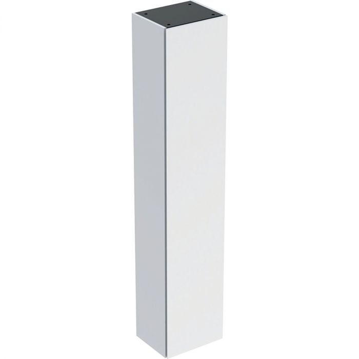 Szafka wisząca wysoka 360 x 291 x 1800 mm biała lakierowany mat z drzwiami, z czterema przekładanymi szklanymi półkami do dolnej szafki, z półką zamocowaną na stałe GEBERIT iCon | 502316013