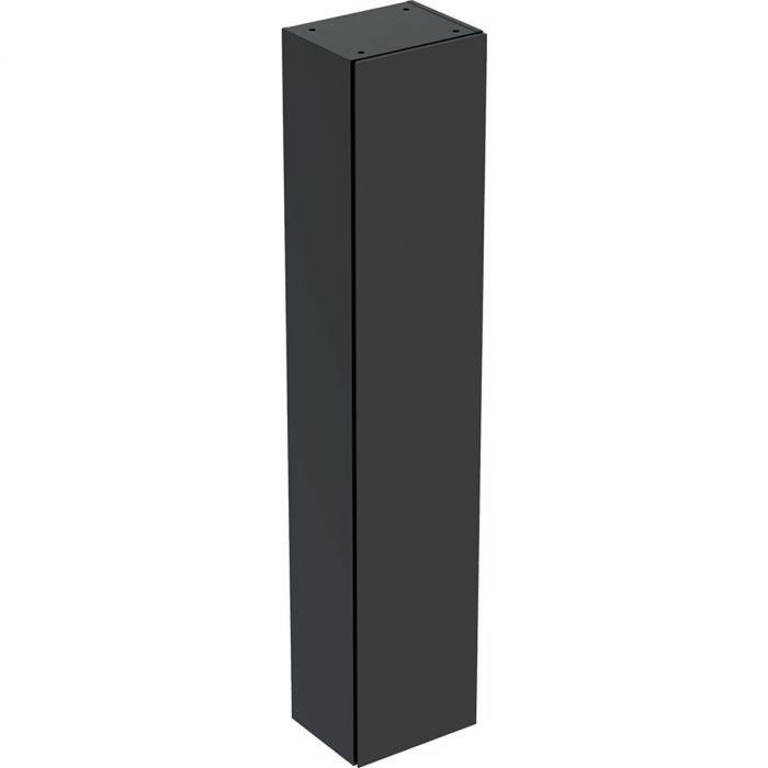 Szafka wisząca wysoka 360 x 291 x 1800 mm lava lakierowany mat z drzwiami, z czterema przekładanymi szklanymi półkami do dolnej szafki, z półką zamocowaną na stałe GEBERIT iCon | 502316JK1