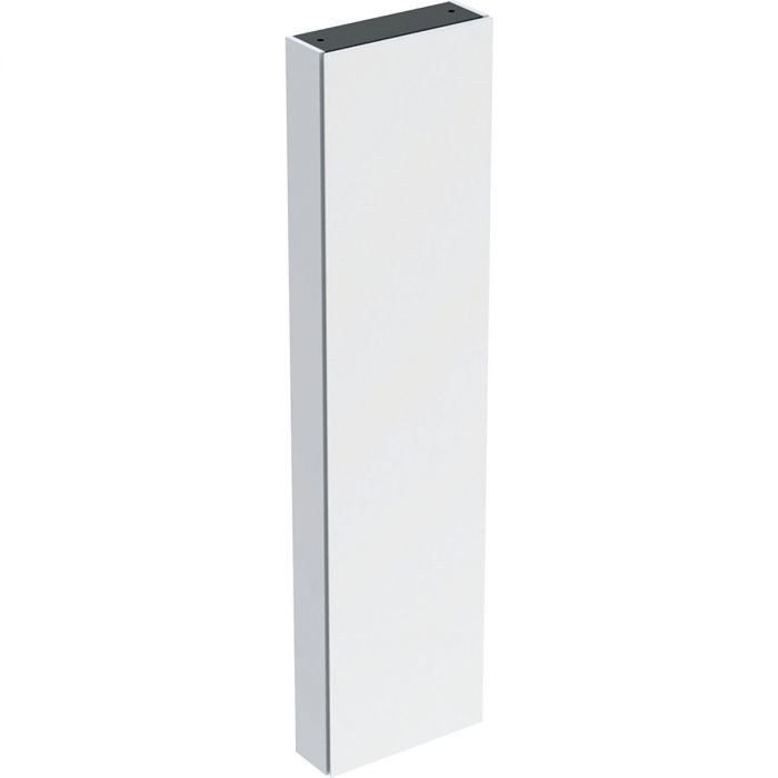 Szafka wisząca wysoka krótka 450 x 150 x 1800 mm biała lakierowany wysoki połysk z jednymi drzwiami i lustrem wewnętrznym, 5 szklanych półek do dolnej szafki GEBERIT iCon | 502317011