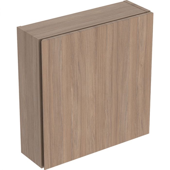 Szafka wisząca górna 450 x 150 x 467 mm dąb z jednymi drzwiami, szklana półka do dolnej szafki przekładana GEBERIT iCon | 502319JH1