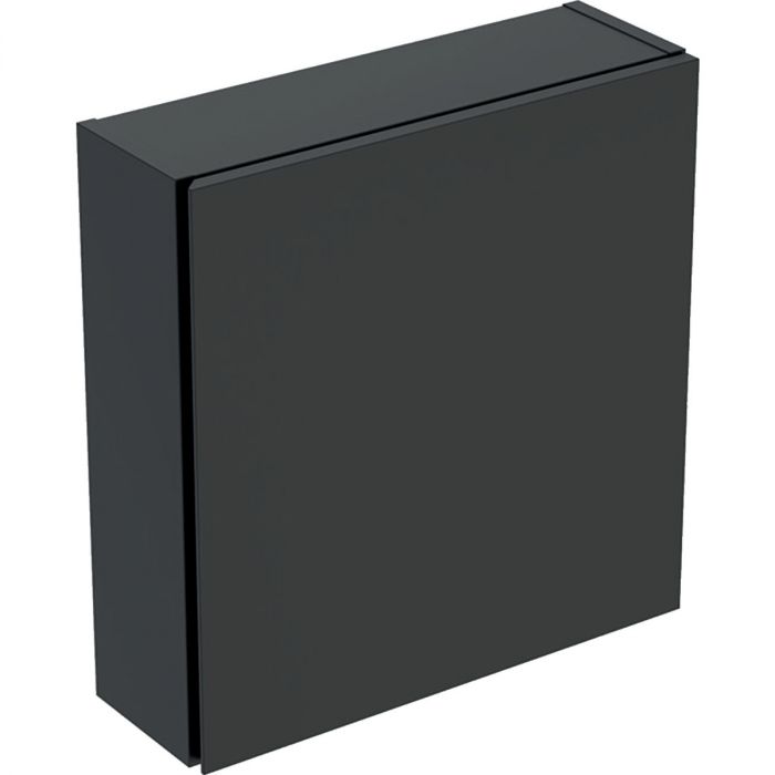 Szafka wisząca górna 450 x 150 x 467 mm lava lakierowany mat z jednymi drzwiami, szklana półka do dolnej szafki przekładana GEBERIT iCon | 502319JK1