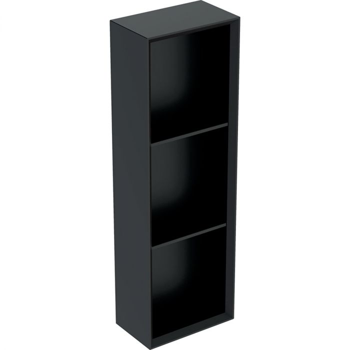 Regał wiszący 225 x 132 x 700 mm lava lakierowany mat z dwoma półkami regulowanymi GEBERIT iCon | 502320JK1