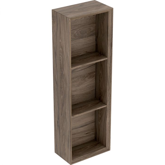 Regał wiszący 225 x 132 x 700 mm orzech włoski hickory z dwoma półkami regulowanymi GEBERIT iCon | 502320JR1