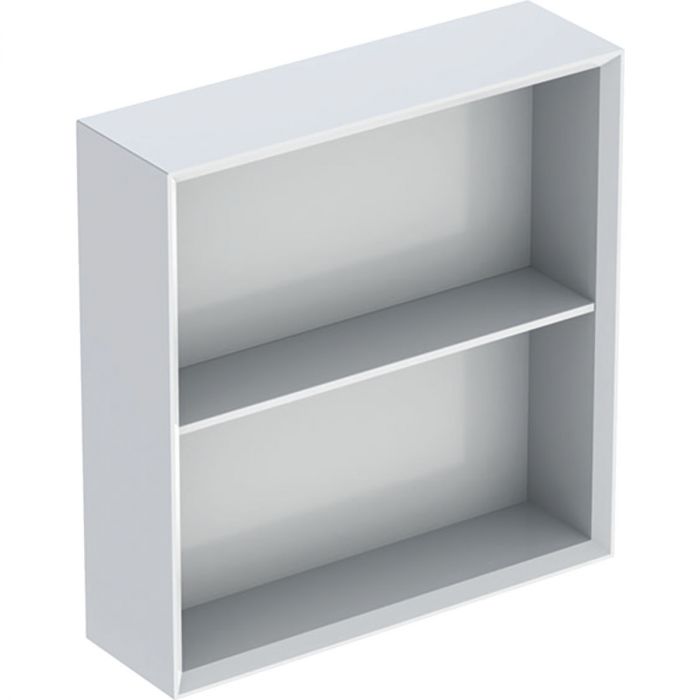 Regał wiszący 450 x 132 x 467 mm biały lakierowany wysoki połysk z półką zamocowaną na stałe GEBERIT iCon | 502323011