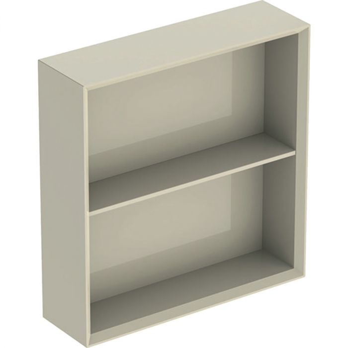 Regał wiszący 450 x 132 x 467 mm piaskowo-szary lakierowany wysoki połysk z półką zamocowaną na stałe GEBERIT iCon | 502323JL1