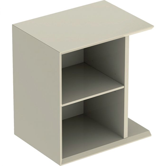 Element boczny do dolnej szafki Geberit iCon pod umywalkę z szufladą wiszący 370 x 273 x 400 mm piaskowo-szary lakierowany wysoki połysk z przekładaną półką GEBERIT iCon | 502325JL1