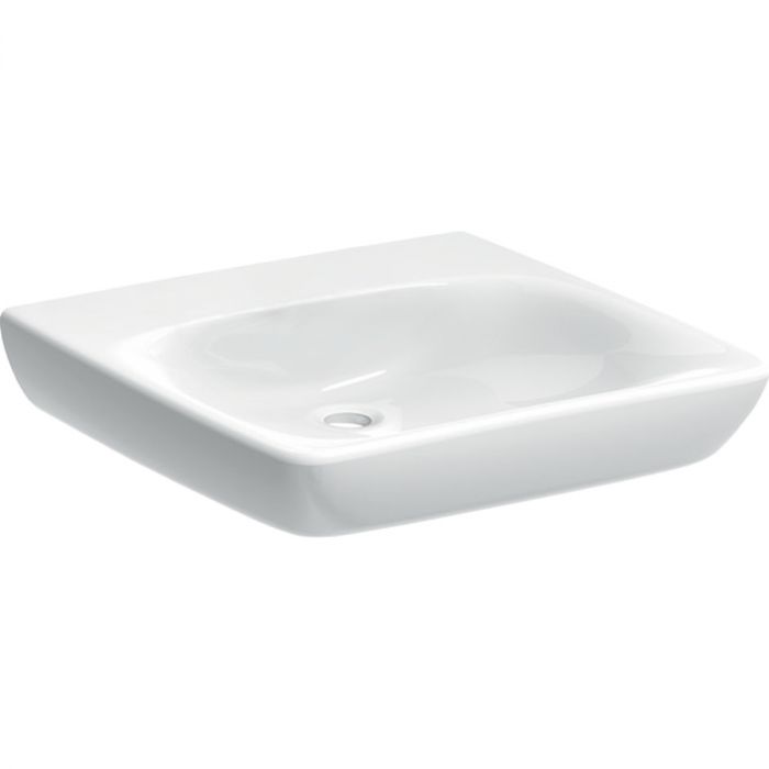 Umywalka ceramiczna GEBERIT SELNOVA COMFORT bez otworu bez przelewu 600 x 550 x 150 mm biała | 502771007