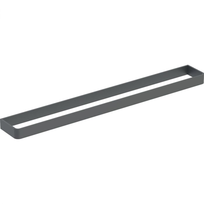 Uchwyt na ręczniki do zamocowania w szafce pod umywalkę narożnik kwadratowy aluminiowy 424 x 19 x 49 mm lava matowy w komplecie elementy mocujące GEBERIT iCon | 502328JK1