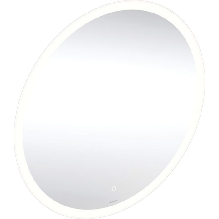 Lustro z bezpośrednim i pośrednim oświetleniem LED, ściemniane bezstopniowo 600 x 600 mm IP 44, dotykowy przełącznik czujnika do oświetlenia, ze światłem orientacyjnym GEBERIT Option Round | 502797001