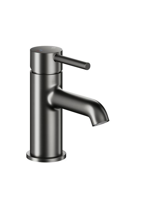 Bateria umywalkowa stojąca ARMATURA KRAKÓW MOZA 1-otworowa mosiężna gun metal grey PVD z korkiem klik-klak  | 503281561