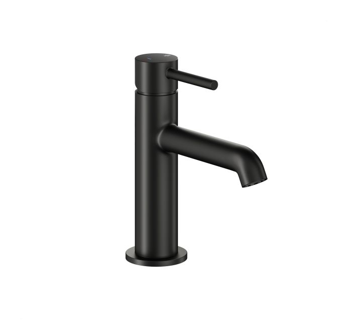 Bateria umywalkowa stojąca ARMATURA KRAKÓW MOZA MINI 1-otworowa mosiężna czarna z korkiem klik-klak  | 503283581