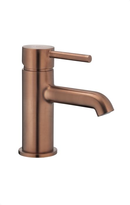 Bateria umywalkowa stojąca ARMATURA KRAKÓW Moza brushed rose gold w komplecie klik-klak mały bez przelewu | 503281534