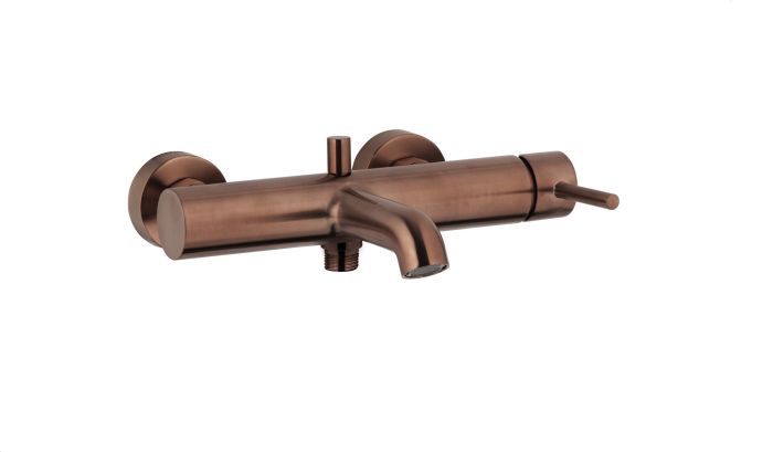 Bateria wannowa montaż 2-otworowy pozioma ARMATURA KRAKÓW Moza brushed rose gold | 503402034