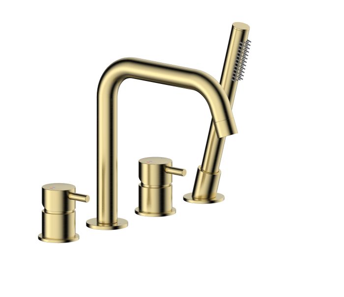 Bateria wannowa stojąca ARMATURA KRAKÓW 4-otworowa brushed gold  | 503521031