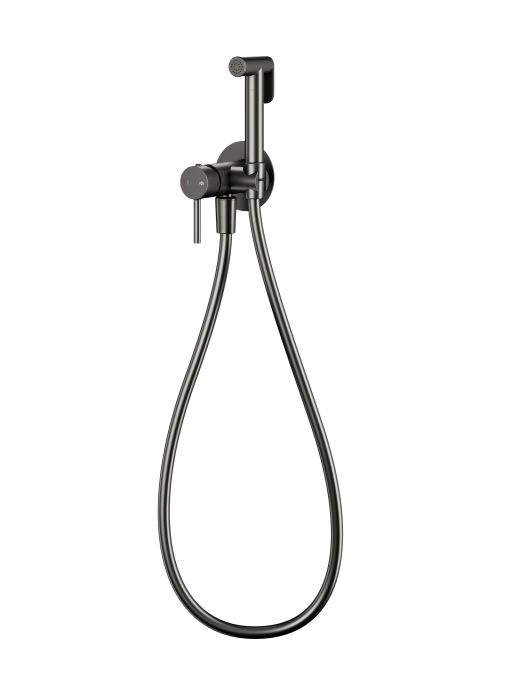 Bateria bidetowa podtynkowa ARMATURA KRAKÓW MOZA 1-uchwytowa 1-otworowa mosiężna gun metal grey PVD  | 503951261