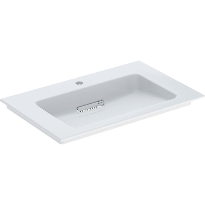 Umywalka ceramiczna GEBERIT One meblowa prostokątny bez otworu bez przelewu odpływ poziomy 750 x 480 mm biała z powłoką KeraTect  | 505003001